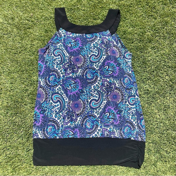 Sleeveless Purple Paisley Tank Top, Tempted Hearts Brand, Women’s Size L - Picture 3 of 12